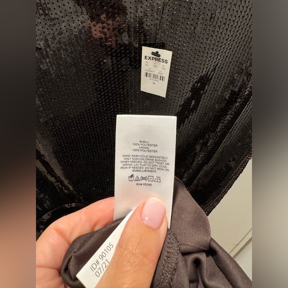 EXPRESS Women's Espresso Brown Sequin Midi Dress size M - Picture 6 of 6